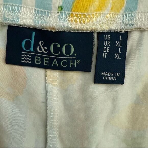 d&co Chic Women’s Size Large Citrus Lemon Print Pajama Pants d&co Beach Comfort - Picture 3 of 6
